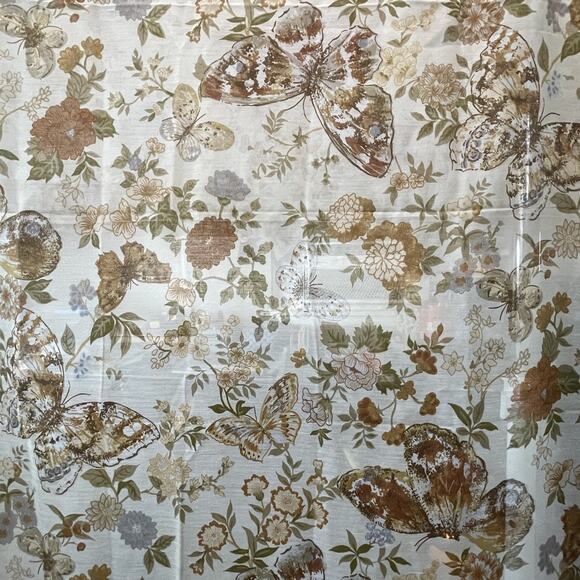 Vintage Handmade Butterfly Floral Curtains Set 1 Long Panel 4 Small Panels Boho - Picture 6 of 11